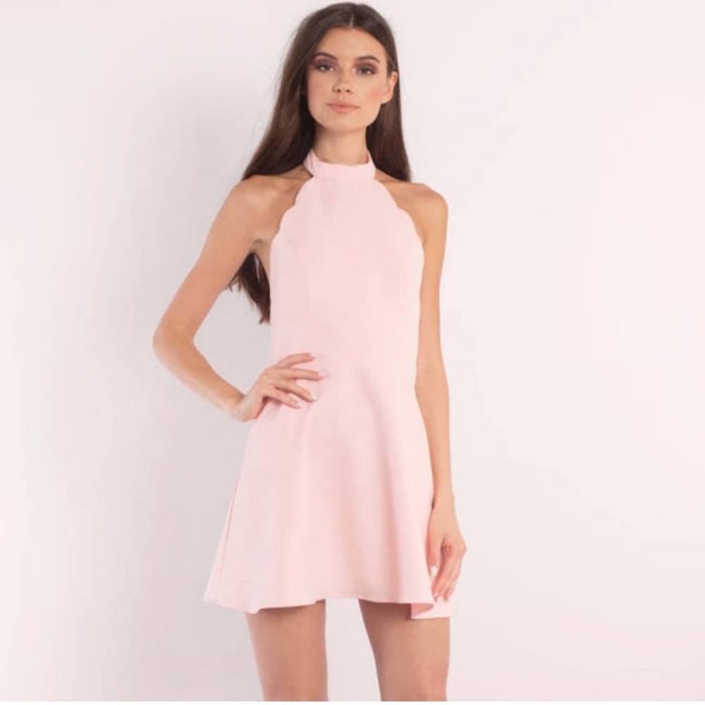 Tobi - Gilda Scallop Skater Dress Pink
